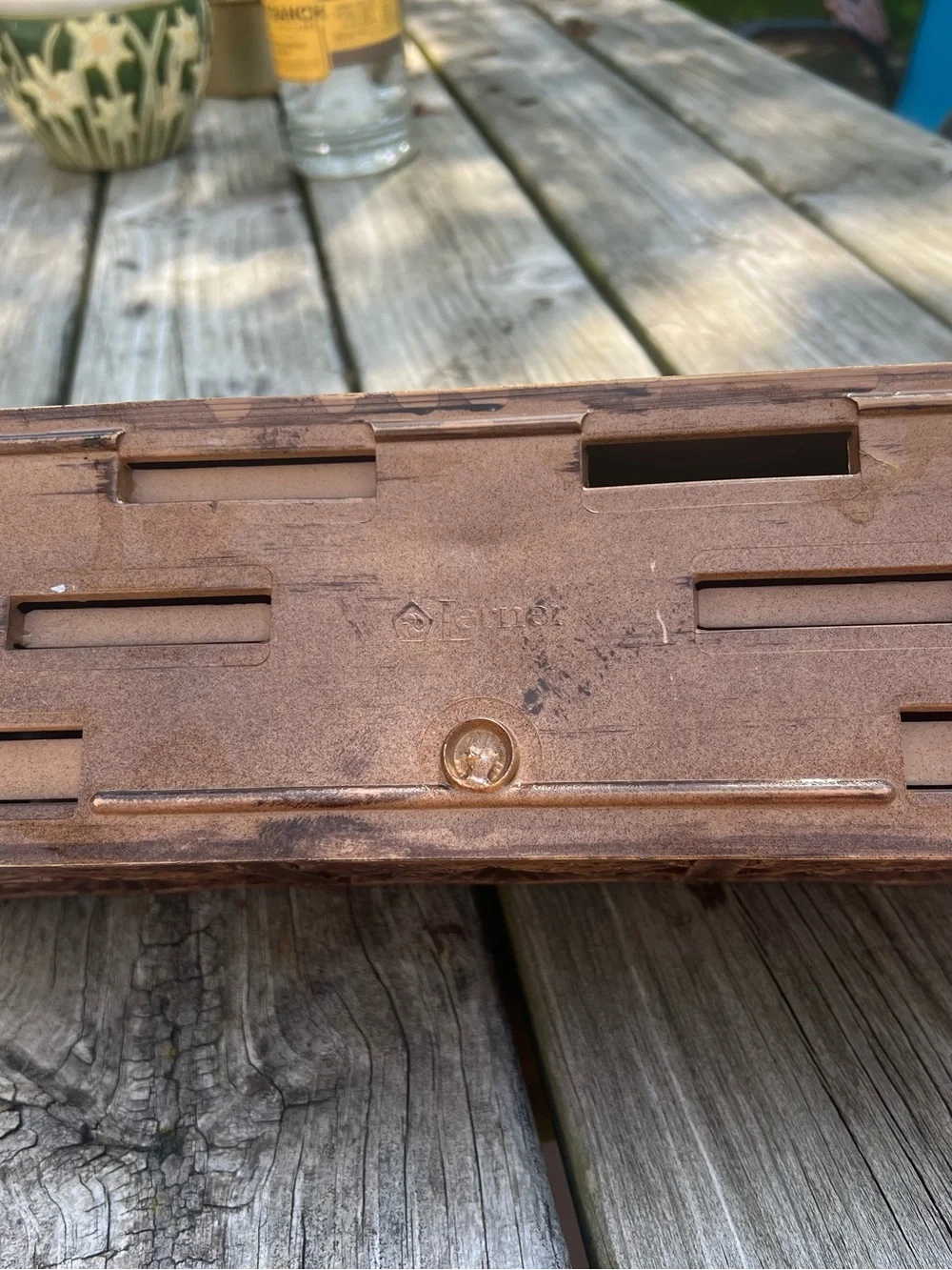 Vintage Lerner Plastic Faux Carved Wood Desk Organizer